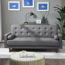 Gray Polyester Blend 75'' Square Arm Sofa