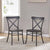 White Metal Cross Back Stacking Side Chair (Set of 2)